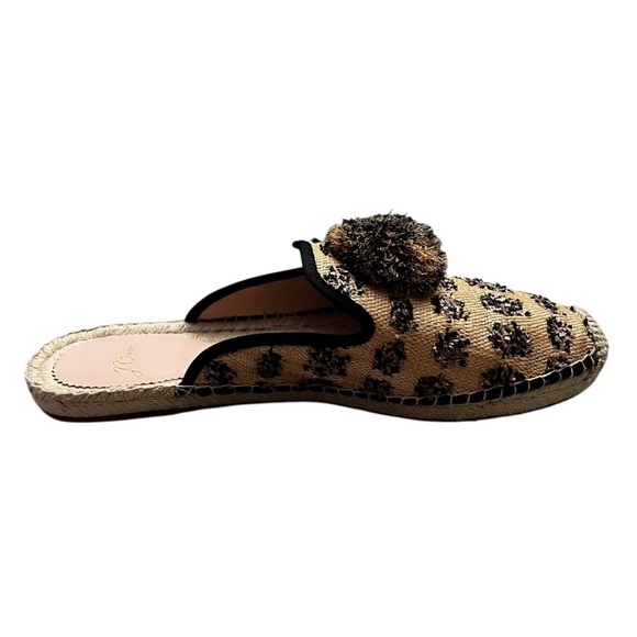 NWOT J Crew 10.5 Beige Tan Espadrille Mob Wife Bohemian Slip On Mules Flats - Picture 4 of 8